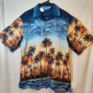 Maui Maui Hawaiian shirts men's Size Medium Beach Palm trees graphics